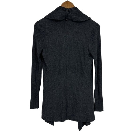 White House Black Market Ribbed Open Front Cardigan Sweater With Snap Collar XS - Picture 4 of 10